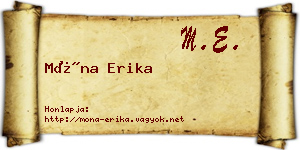 Móna Erika névjegykártya