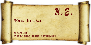Móna Erika névjegykártya